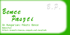 bence paszti business card